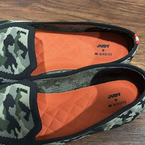 Birdies Blackbird Flat Loafer Shoe Camo Green Point Knit Size 9 - Picture 2 of 7